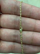 14k Gold Sparkle Rope Chain, 1.50mm Light Weight Necklace ,Everyday Chain, Twist Rope Chain, 16" 18'' 20'' 22'' 24'' 26'' 28'' 30" Gift